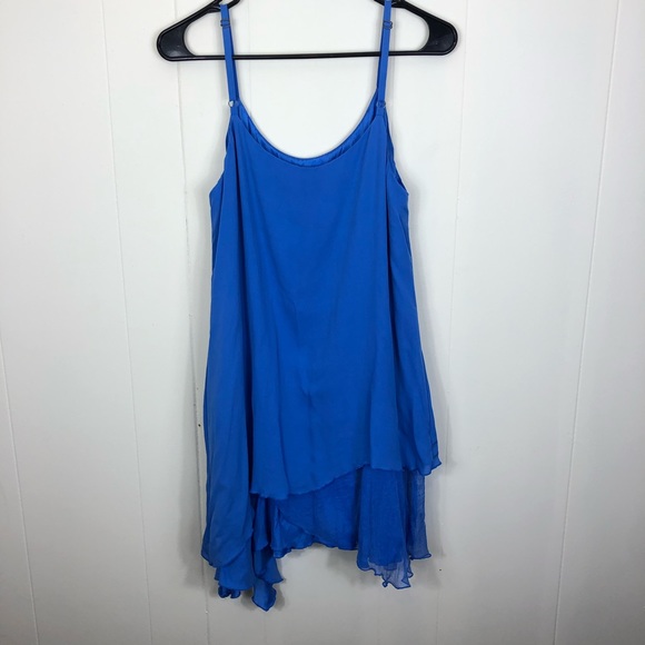 Alice + Olivia Anika Layered Asymmetrical Silk Hem Tank Dress Sz M - Picture 11 of 15
